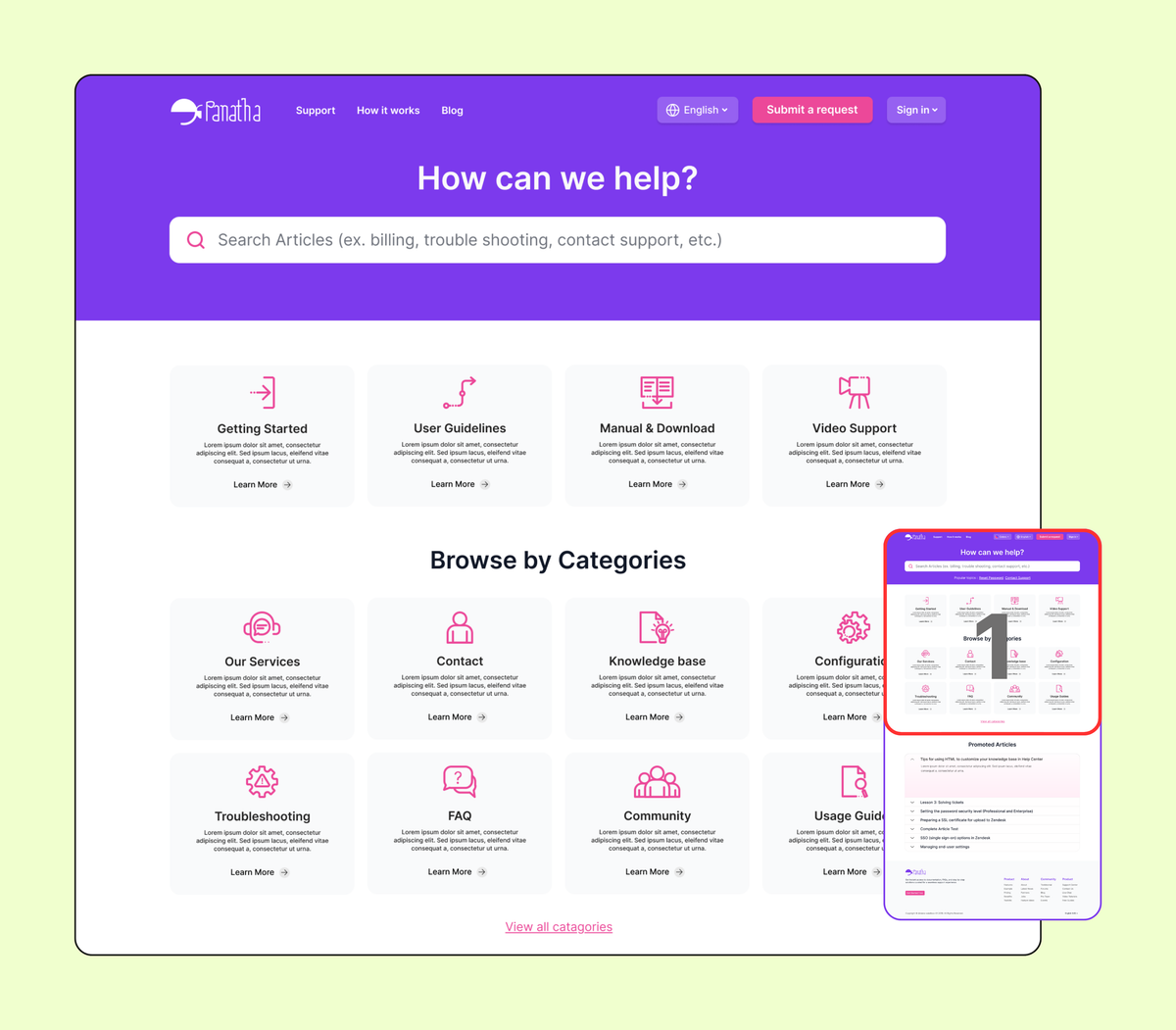 Diziana Panatha Gen2 Theme Fuchsia Home Page 1
