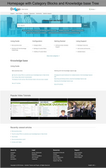 Diziana Drogo Theme Homepage with Category Blocks and Knowledge Base Tree