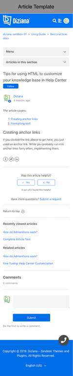 Diziana Arcturus Theme Article Template Mobile Version