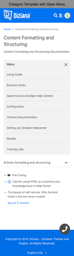 Diziana Arcturus Theme Category Template with Menu Open Mobile Version