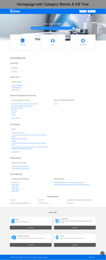 Diziana Arcturus Theme Homepage with Category Blocks and Knowledge Base Tree