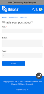 Diziana Arcturus Theme New Community Post Template Mobile Version