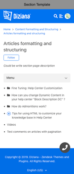 Diziana Arcturus Theme Section Template Mobile Version