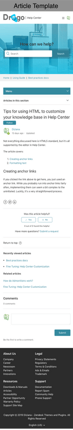 Diziana Drogo Theme Article Template Mobile Version