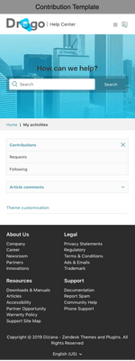 Diziana Drogo Theme Contribution Template Mobile Version