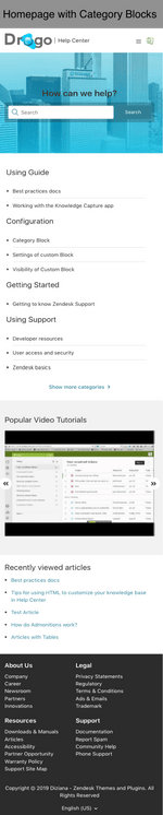 Diziana Drogo Theme Homepage with Category Blocks Mobile Version