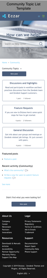 Diziana Eczar Theme Community Topic List Template Mobile Version