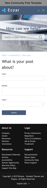 Diziana Eczar Theme New Community Post Template Mobile Version