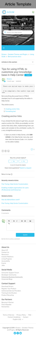 Diziana Golm Theme Article Template Mobile Version