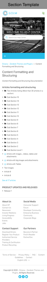 Diziana Golm Theme Section Template Mobile Version