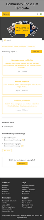 Diziana Javis Theme Community Topic List Template Mobile Version