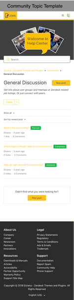 Diziana Javis Theme Community Topic Template Mobile Version