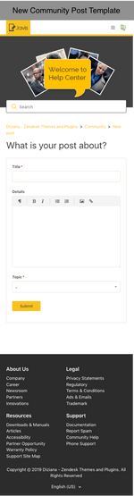 Diziana Javis Theme New Community Post Template Mobile Version