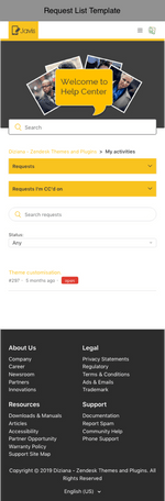 Diziana Javis Theme Request List Template Mobile Version