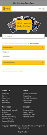 Diziana Javis Theme Contribution Template Mobile Version