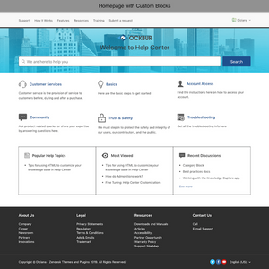 Diziana Ockbur Theme Homepage with Custom Blocks
