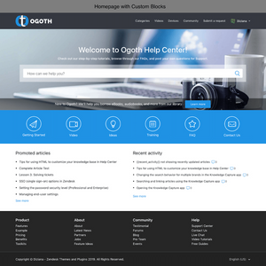 Diziana Ogoth Theme Homepage with Custom Blocks
