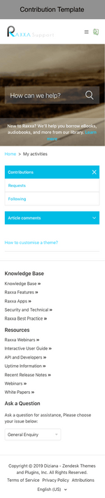 Diziana Raxxa Theme Contribution Template Mobile Version
