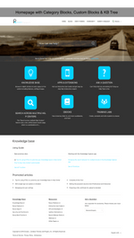 Diziana Raxxa Theme Homepage with Category Blocks, Custom Blocks and Knowledge Base Tree