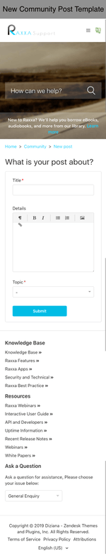 Diziana Raxxa Theme New Community Post Template Mobile Version