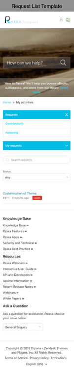 Diziana Raxxa Theme Request List Template Mobile Version