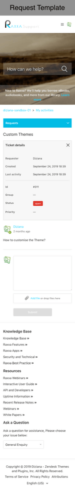 Diziana Raxxa Theme Request Template Mobile Version