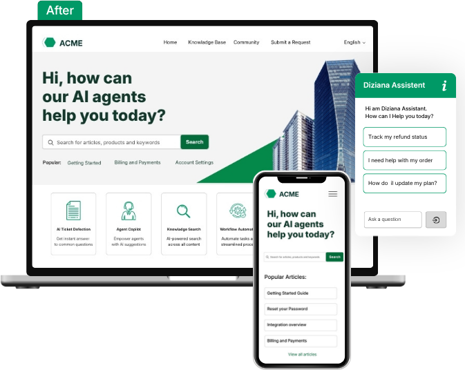 Zendesk help center after redesign